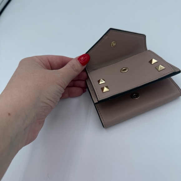 Valentino Taupe Wallet with Gold Studs - Picture 4 of 10